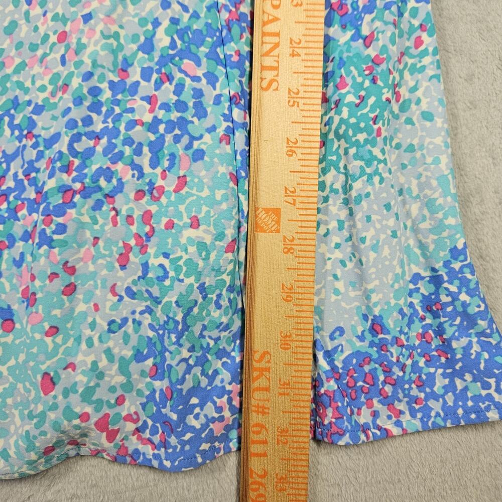 Vintage Sea Waves Swim Dress Womens Size 18 Multicolor Pink Blue Preppy Beach - Picture 13 of 13